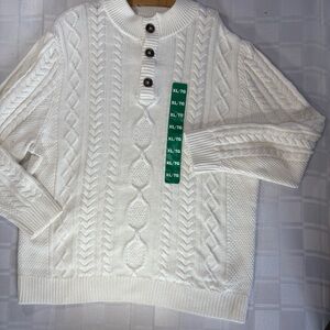 Tilley Classic White Cable Knit Sweater